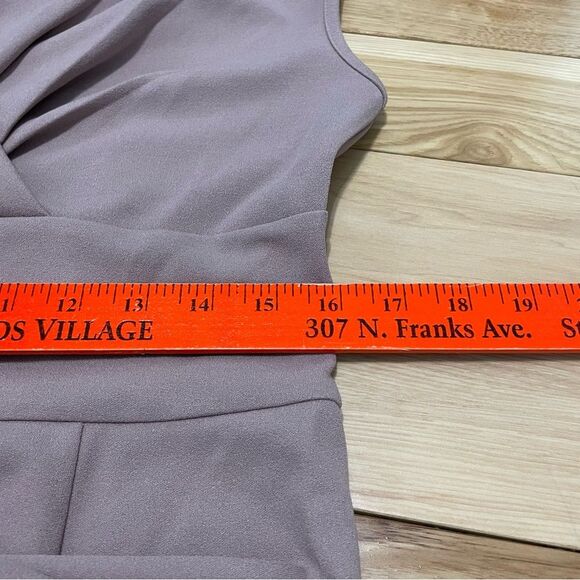 NWT AX Paris Plunge Front Maxi Dress High Slit in Mushroom Color Women’s US Sz10 - Picture 5 of 13